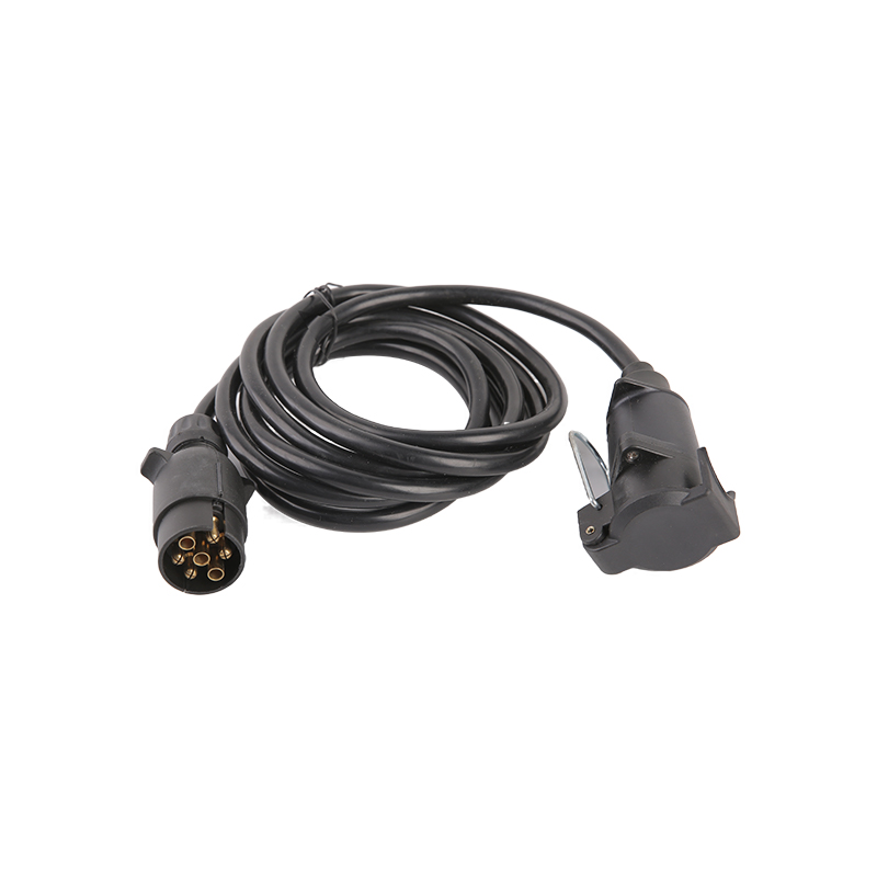 7-polig svart PU spiralspole JH018