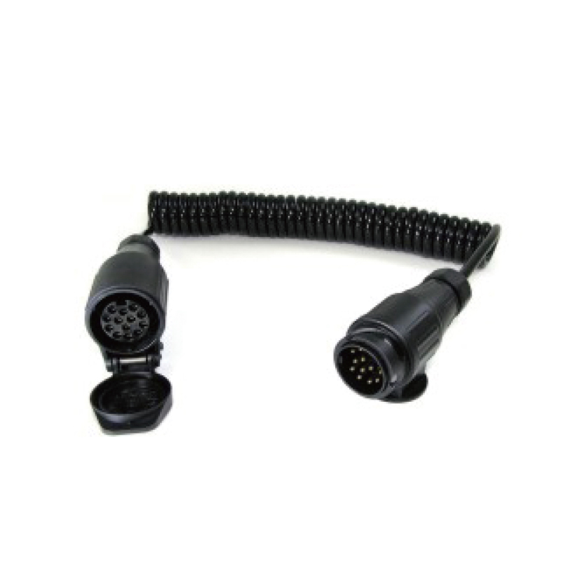 7-polig PU-spiralspole 6x1+1x1,5mm2 med 13polig plastkontakt och 13polig plastkontakt. Kabellängd 1m, 2m,3m.....JH008-Z