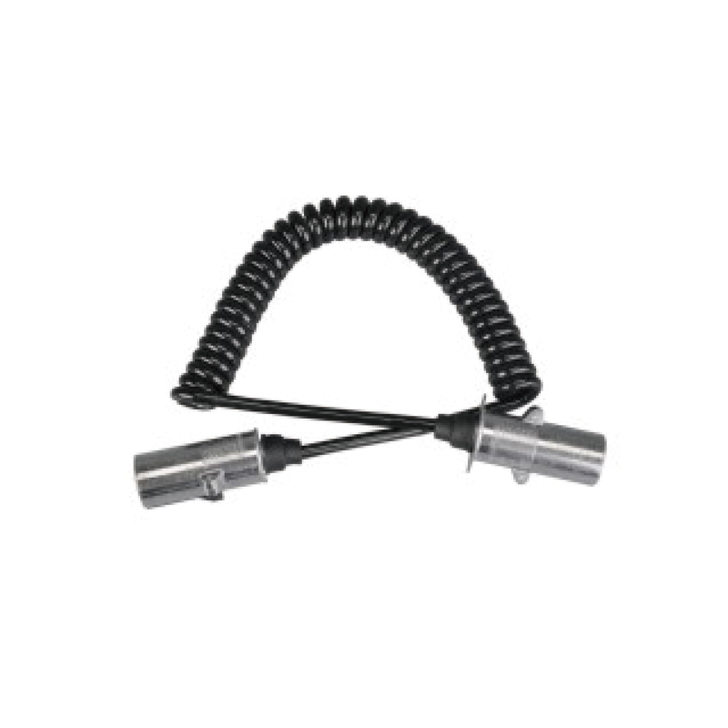 7-polig PU-spiralspole, 2 metallpluggar 24v, N-typ, kabellängd 1m,2m,3m.....JH016-A