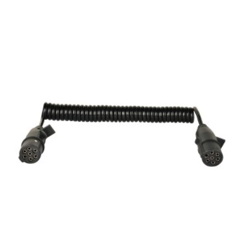 7-polig PU-spiralspole, 2 plastpluggar 24v, N-typ, kabellängd 1m,2m,3m.....JH016-C