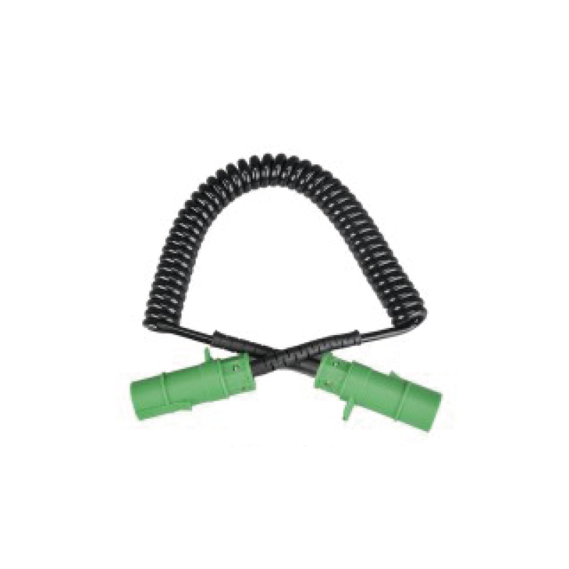 7-polig PU-spiralspole, 2 gröna plastpluggar 24V; kabellängd 1m 2m 3m......JH082-A